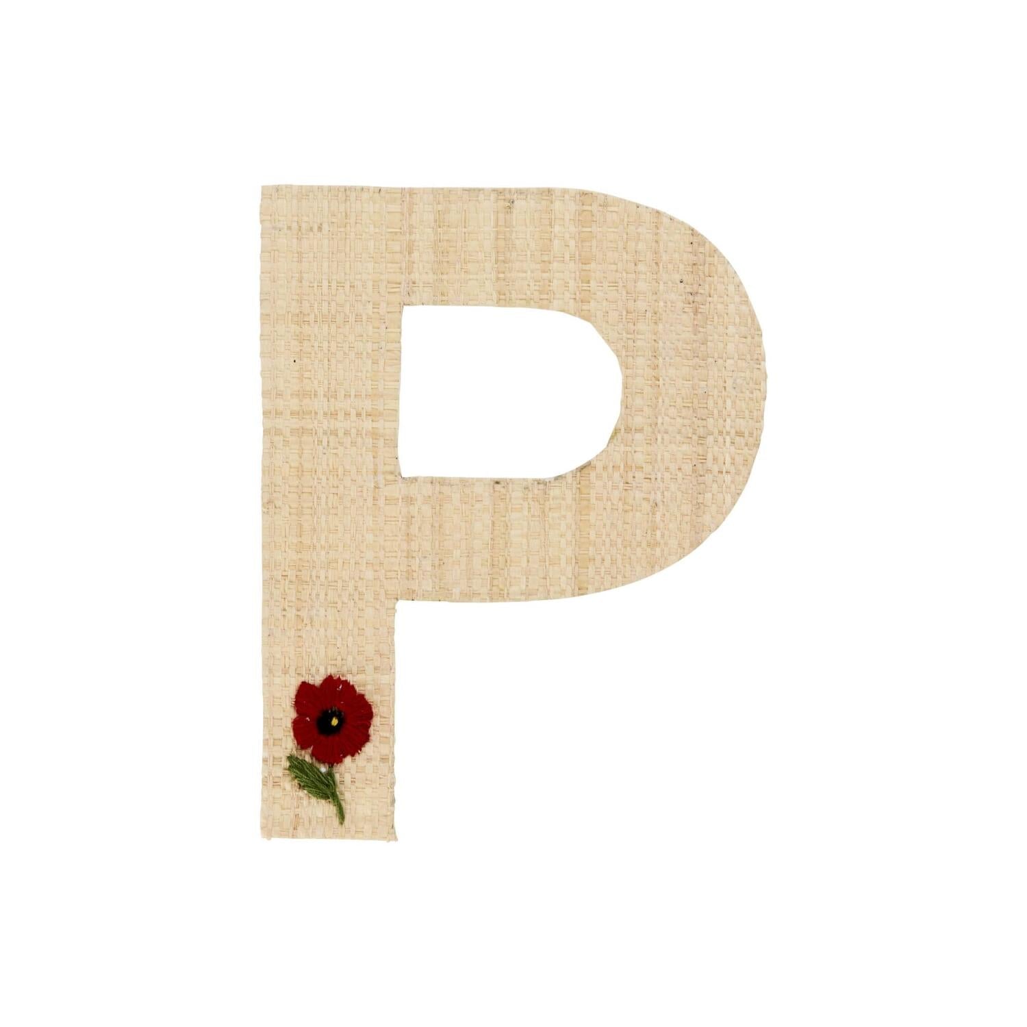 Bast-Sticker-Buchstabe "Blumen und Tiere" (Natur)