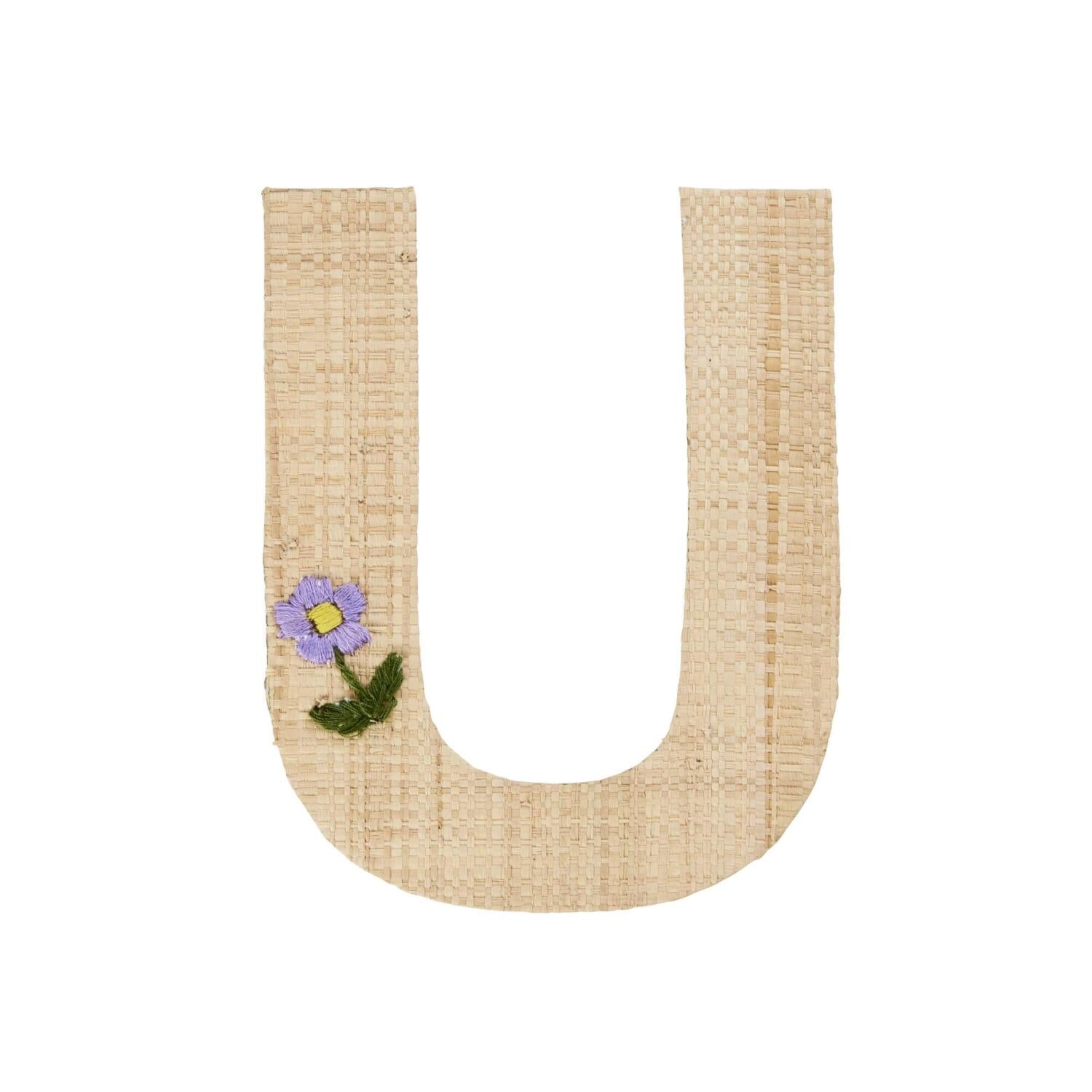 Bast-Sticker-Buchstabe "Blumen und Tiere" (Natur)