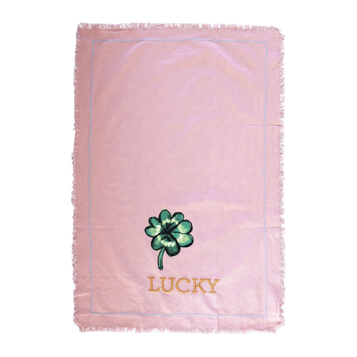 Geschirrtuch aus Baumwolle "Good Luck" - 50x70 cm (Soft Pink)