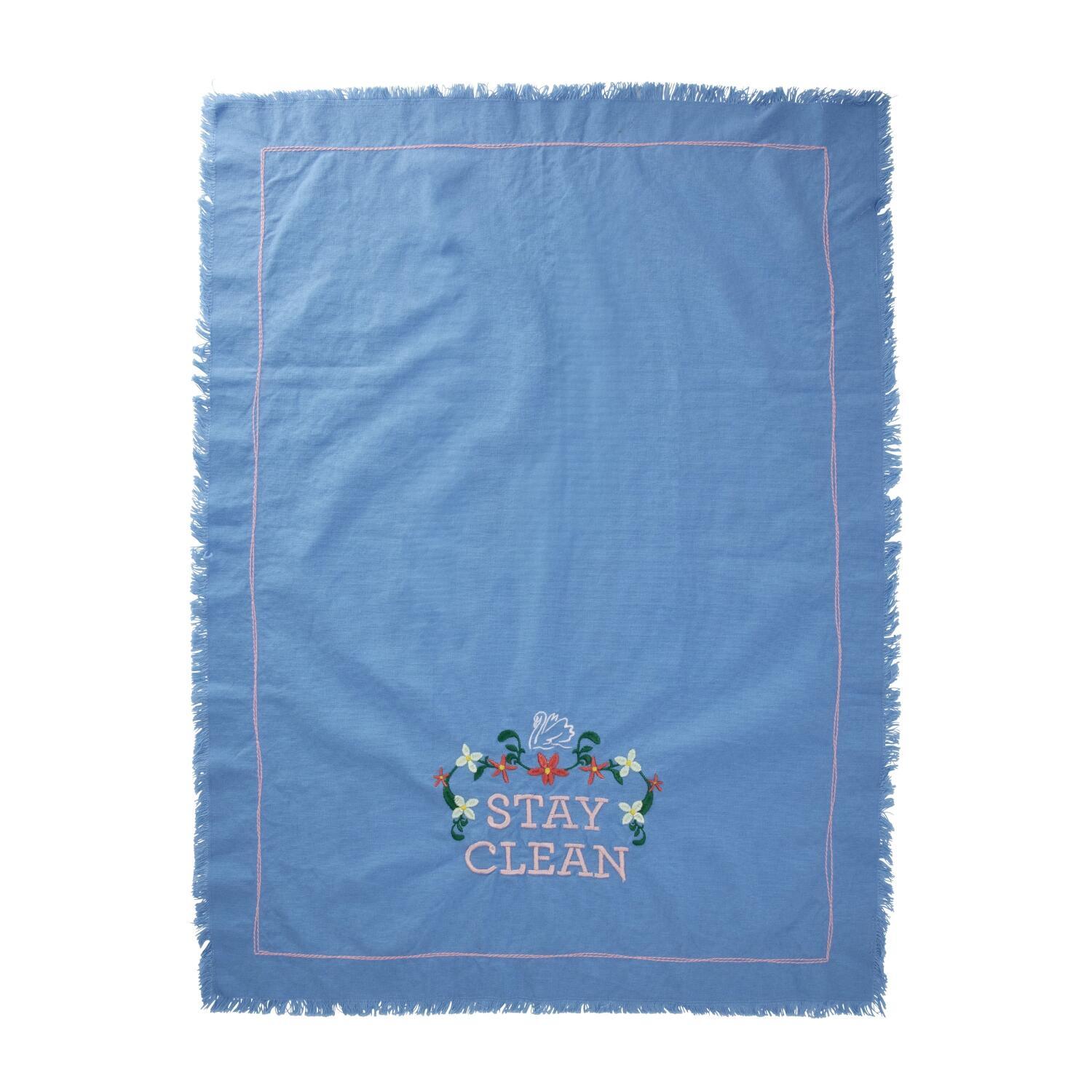 Geschirrtuch "Stay Clean" - 50x50 cm (Blau)