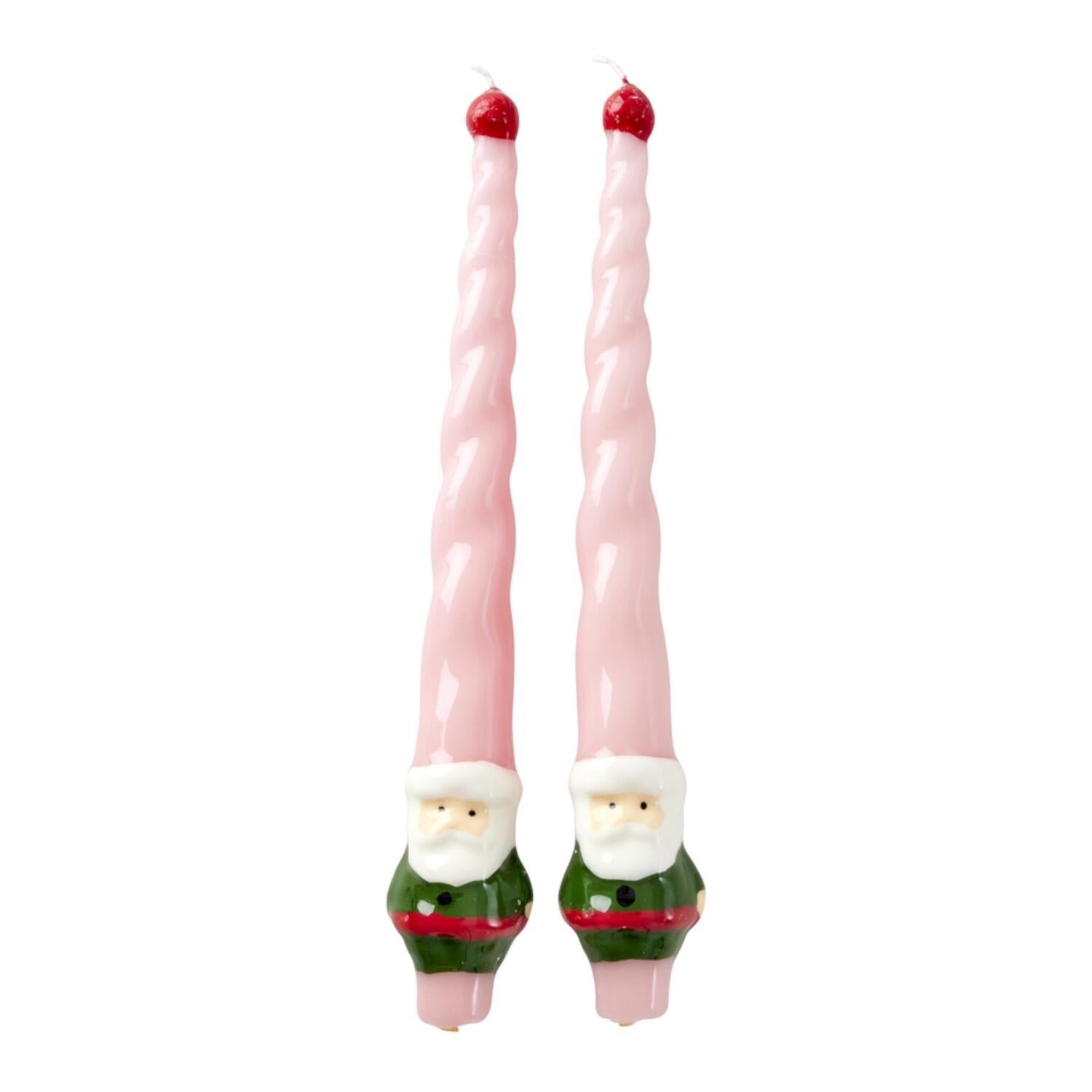 Kerzen "Santa" im 2er-Set - 26,9 cm (Rosa)