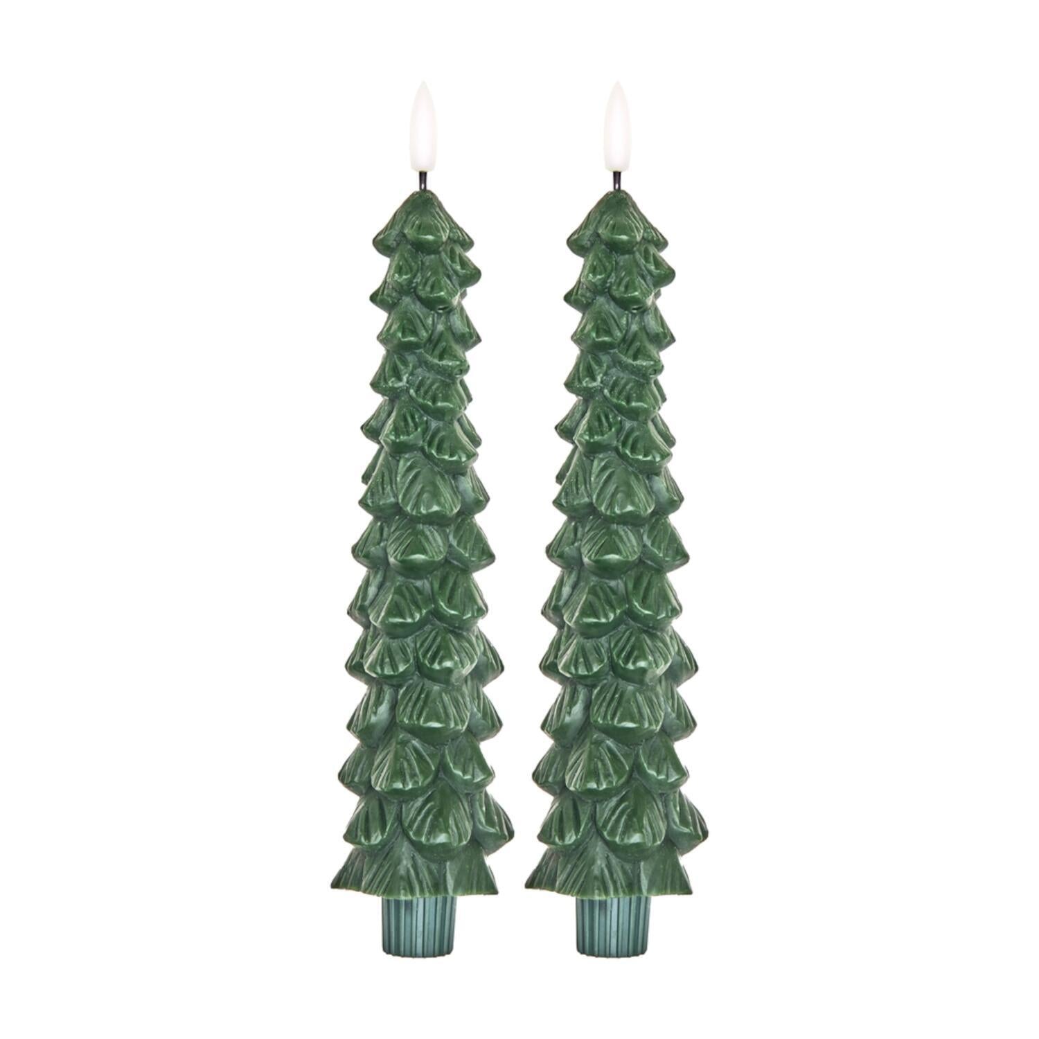 LED Kerze "Xmas Tree" im 2er-Set (Grün) Rice