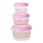 Aufbewahrungsboxen "Hearts" im 3er-Set - 18,5x12 cm (Rosa)