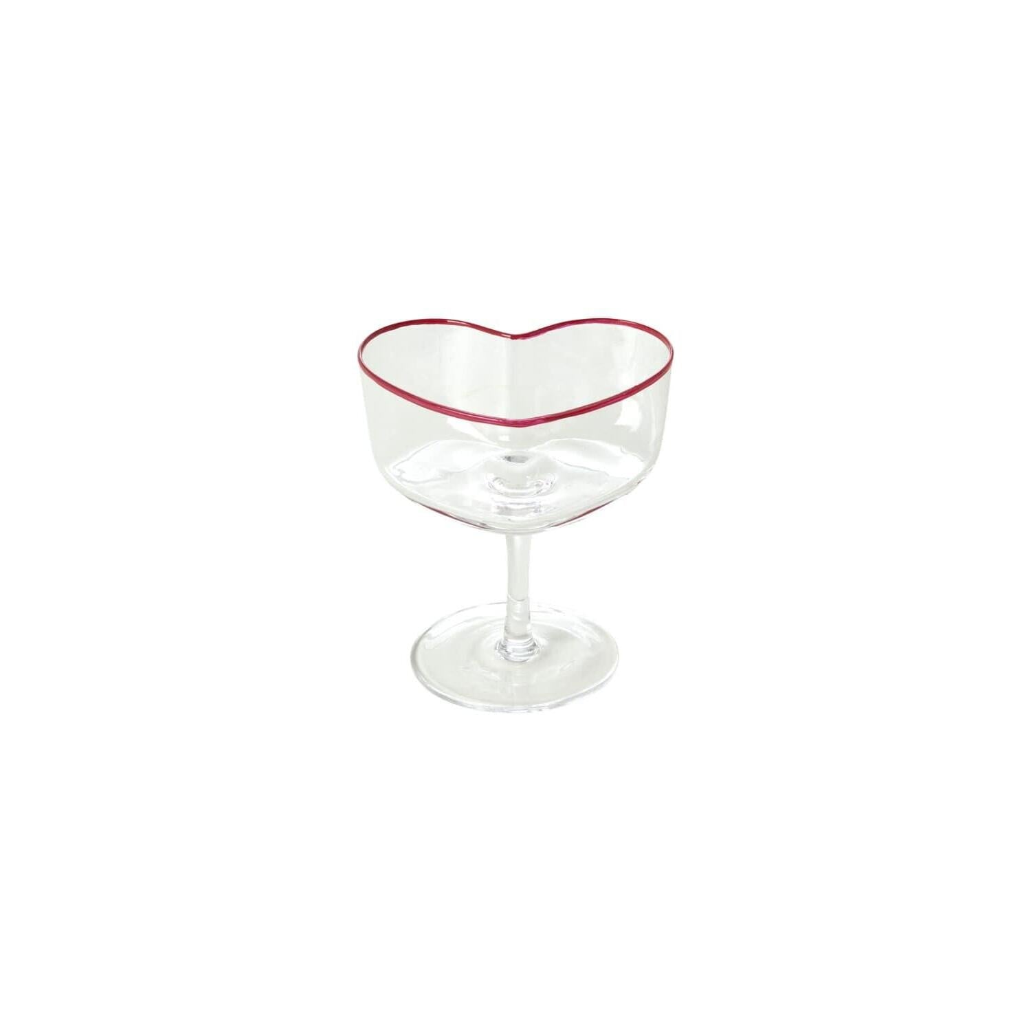 Champagner Coupe Glas "Heart" - 200 ml (Rot)