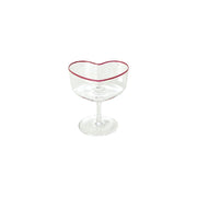 Champagner Coupe Glas "Heart" - 200 ml (Rot)