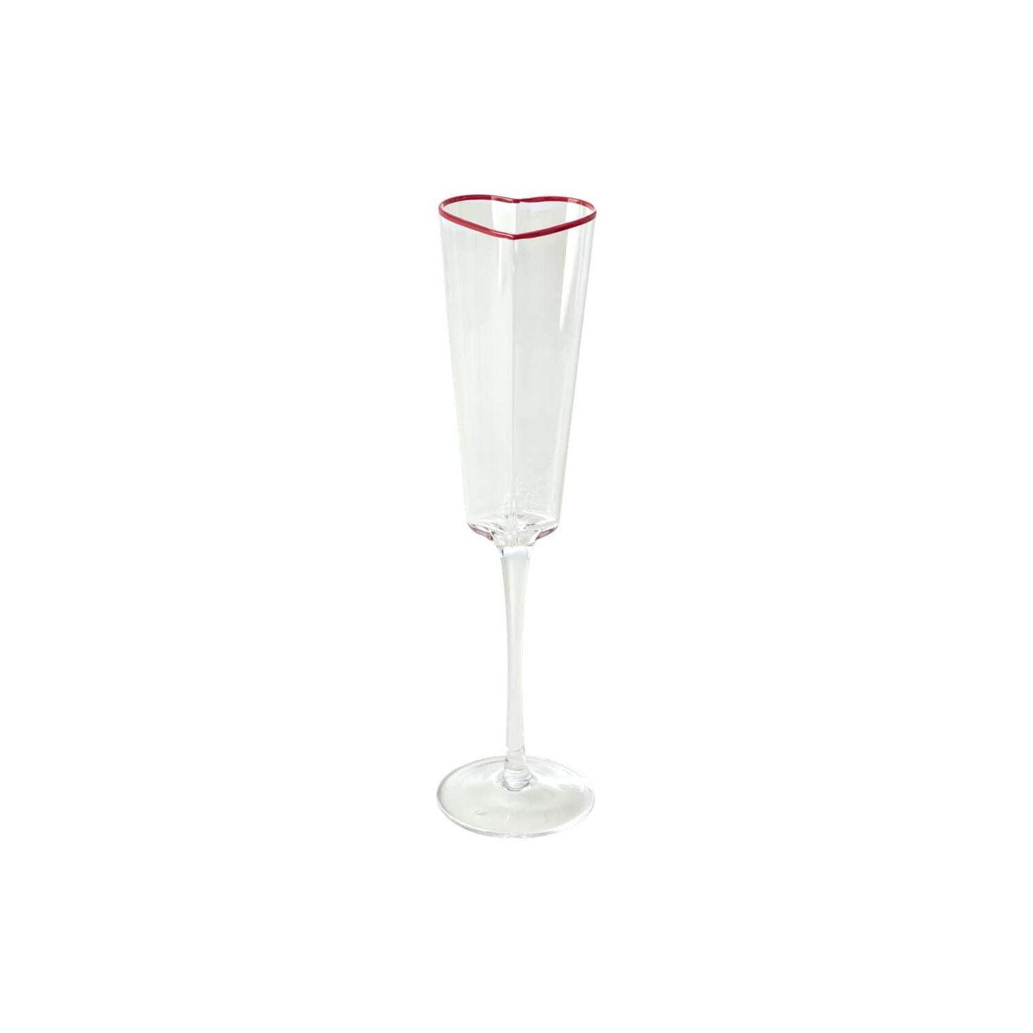 Champagner Glas "Heart" - 155 ml (Rot)