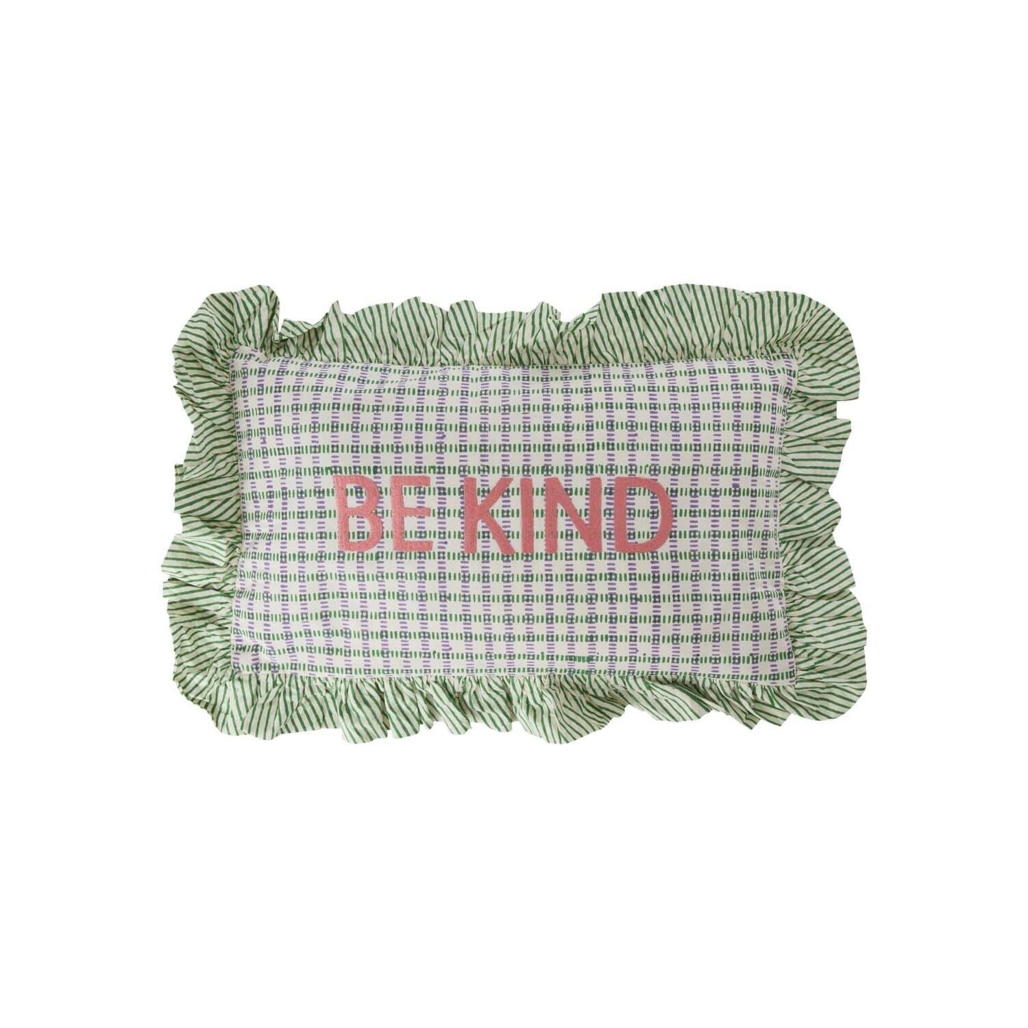 Kissen "BE KIND" - 50x30 cm (Soft Green) Rice