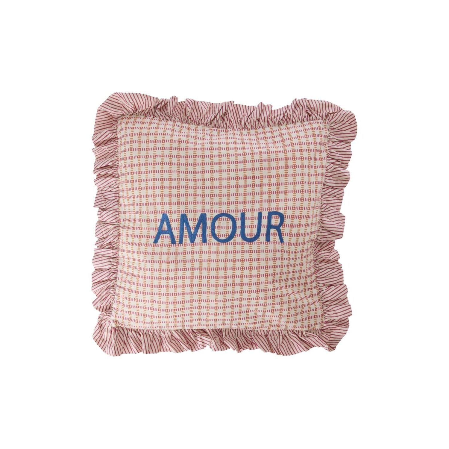 Kissen "AMOUR" - 40x40 cm (Rosa) Rice