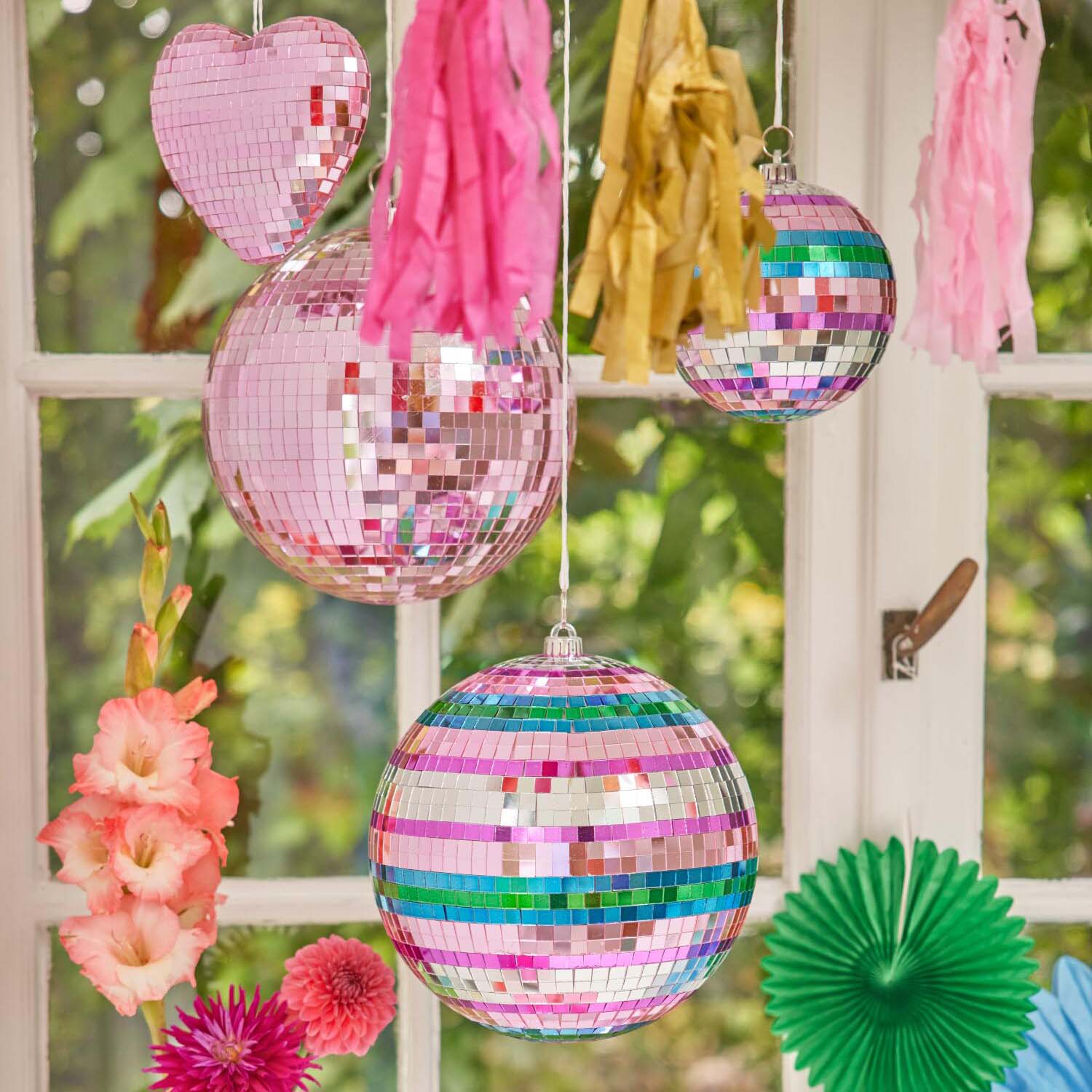 Discokugel "Funky Stripes" - M (Lila) Rice