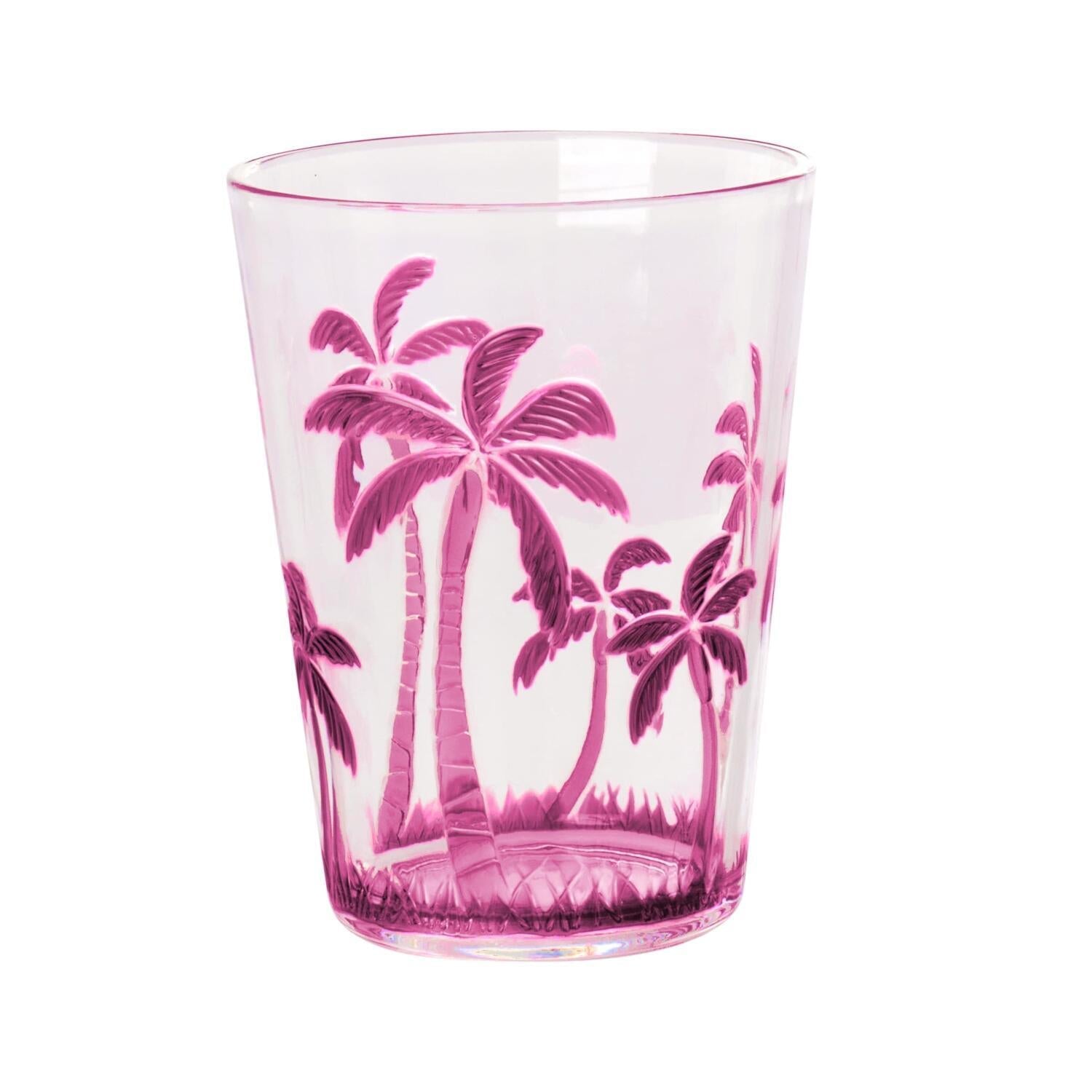 Glas aus Acryl "Palm Tree" - 400 ml (Pink) Rice