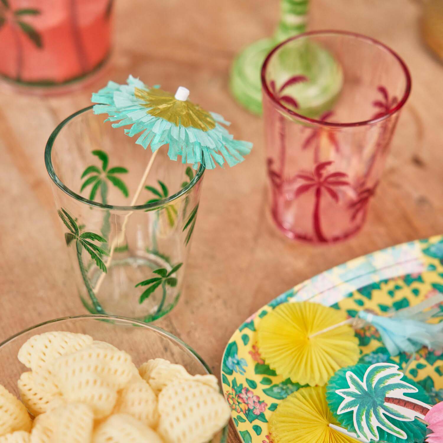 Glas aus Acryl "Palm Tree" - 400 ml (Transparent) Rice