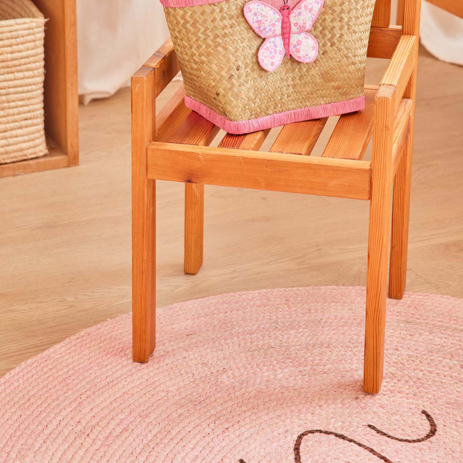 Juteteppich "Lion Face" - 100 cm (Soft Pink) Rice