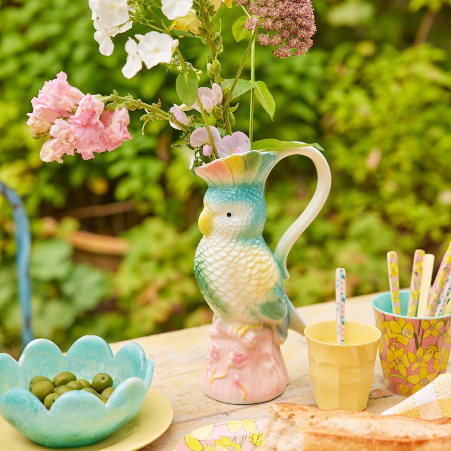 Melamin Salat-Löffel "Exotic Bird" - 21 cm (Bunt)