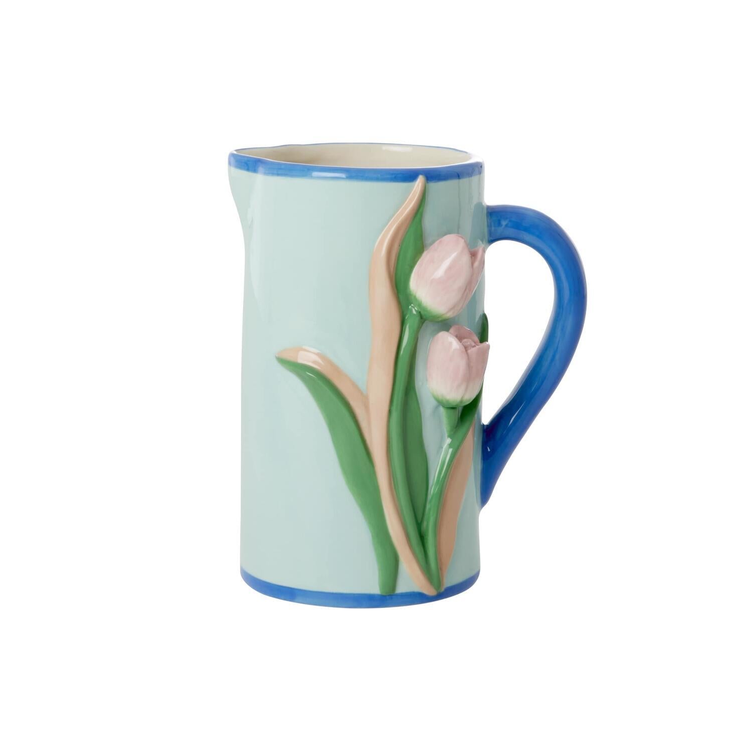 Keramikvase "Tulips" - 1,4 l (Mint) Rice