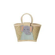 Kindertasche "Raffia - Elephant" - 20x12x18 cm (Natur/Grau)