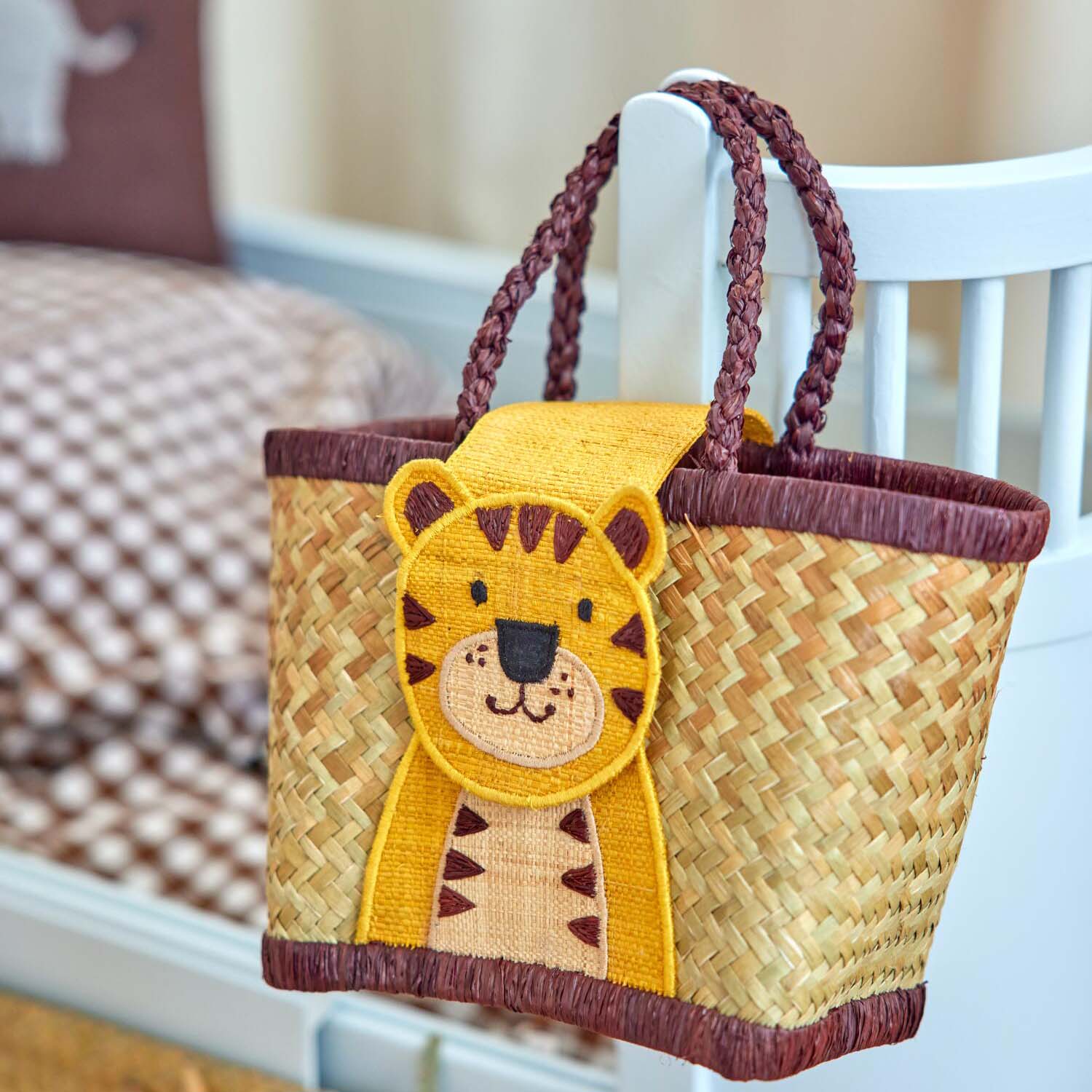 Kindertasche "Raffia - Tiger" - 20x12x18 cm (Natur/Gelb) Rice