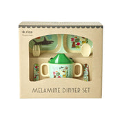 Melamin Babygeschirr-Set in Geschenkbox "Wildlife" (Mint)