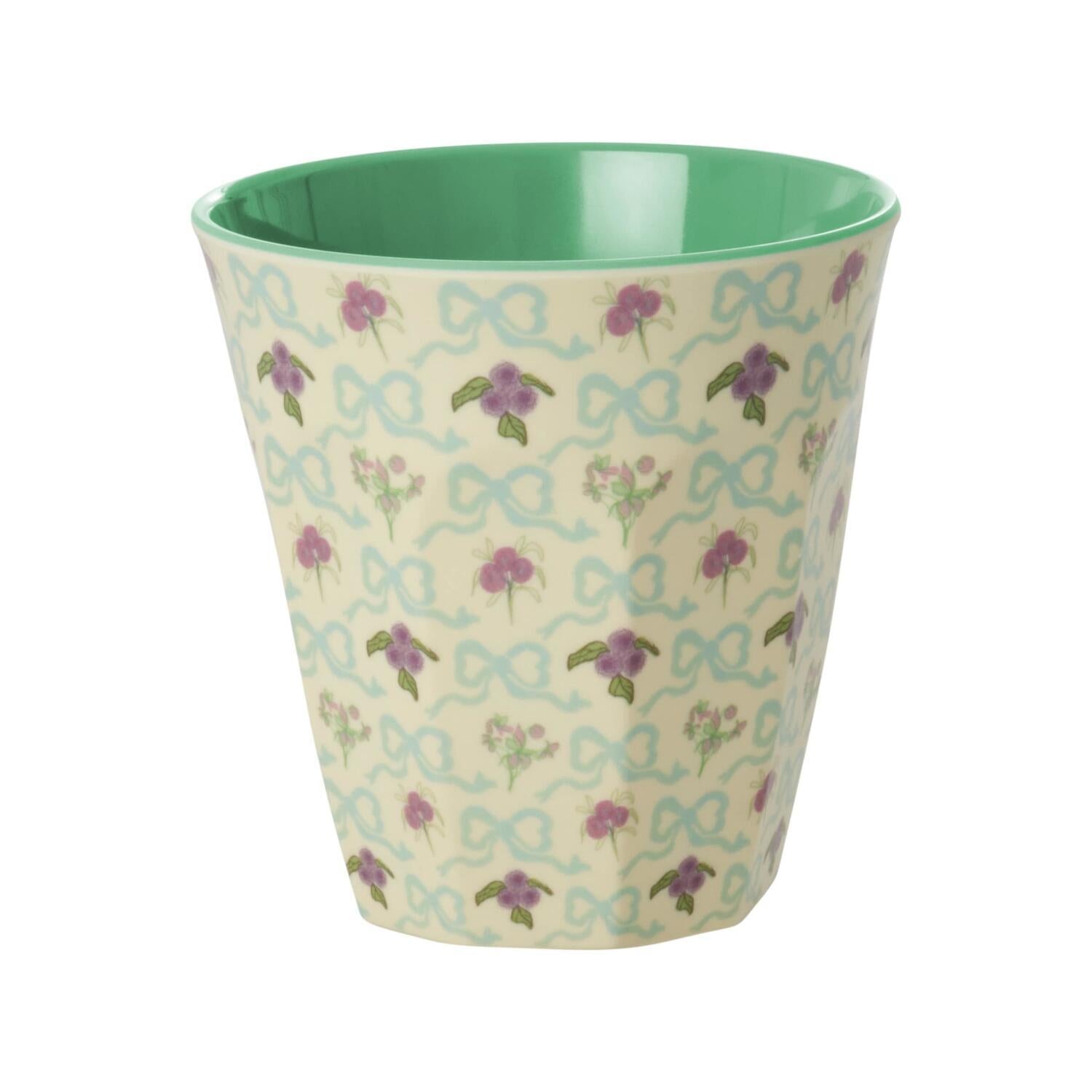 Melamin Becher "Bow and Bouquet" - M (Creme)