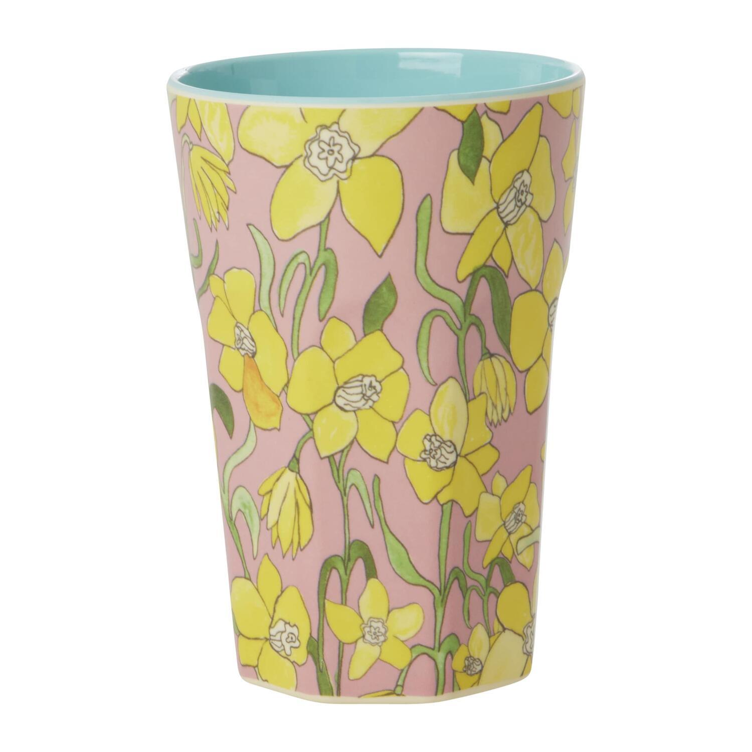 Melamin Becher "Daffodils" - L (Gelb) Rice