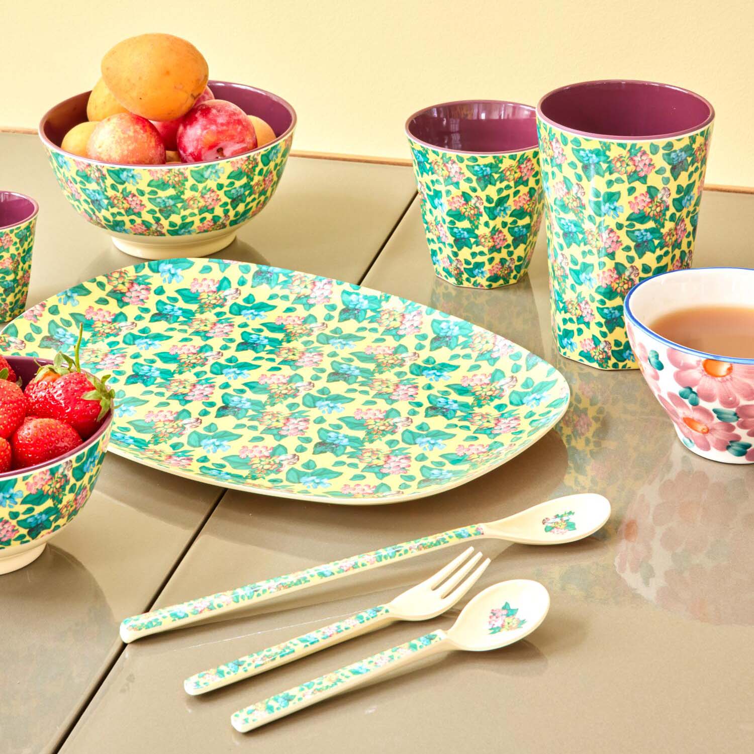 Melamin Platte rechteckig "Emma" - 30x22 cm (Bunt) Rice