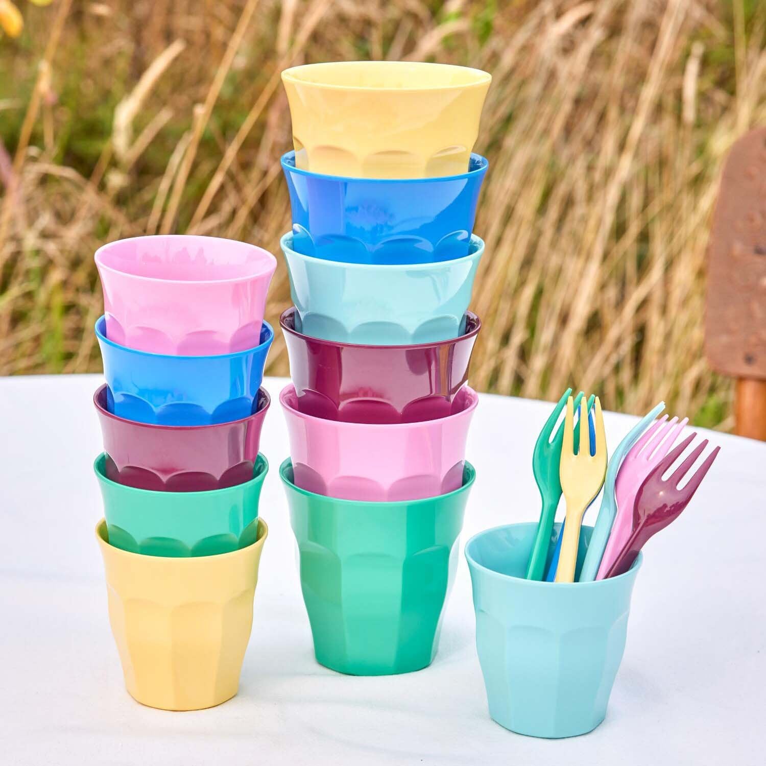 Melamin Kuchengabel "Show Your True Colors" im 6er-Set - 14 cm (Bunt) Rice