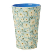 Melamin Becher "Summer Bloom" - L (Creme/Blau)