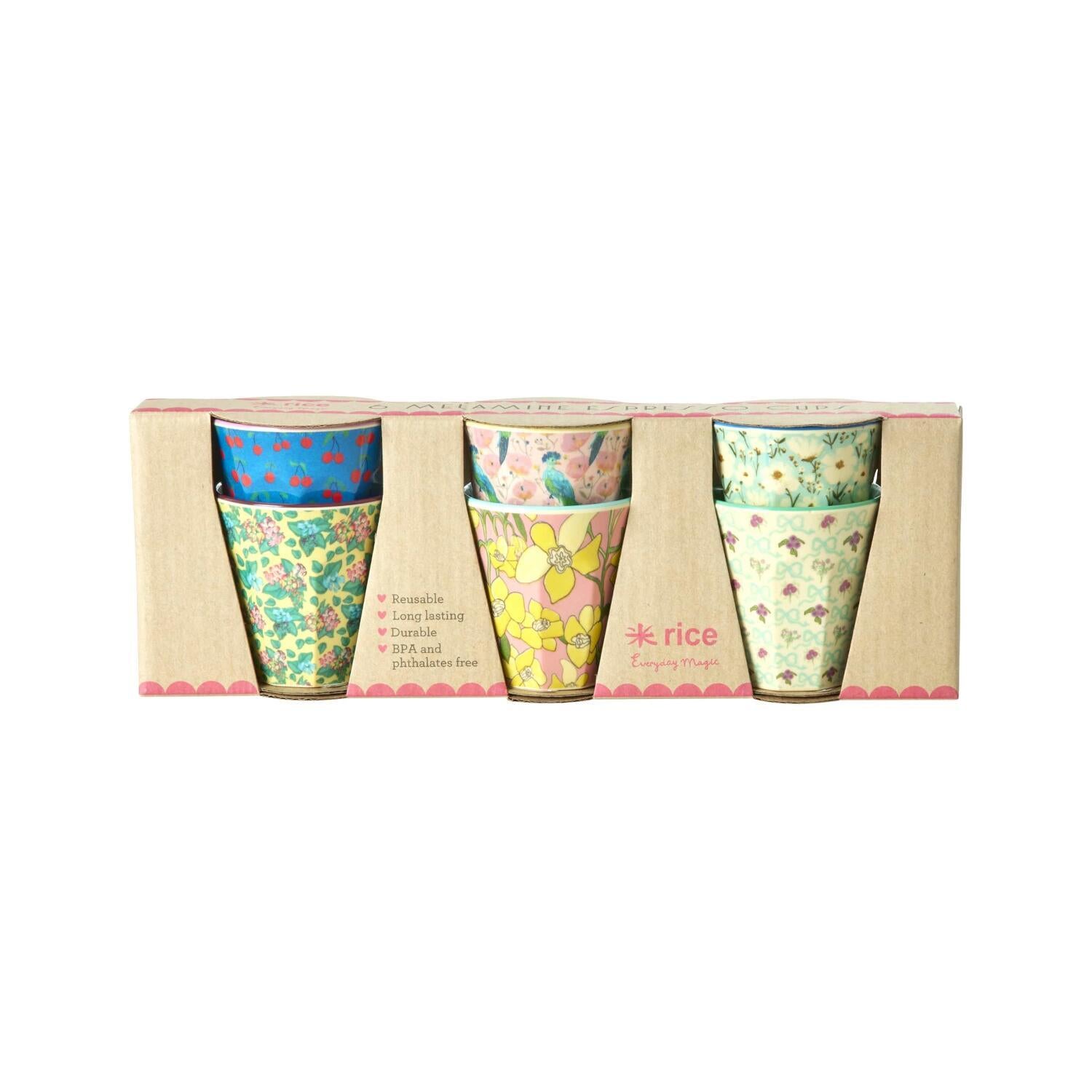 Melamin Espressobecher "Show Your True Colors" im 6er-Set - 80 ml (Bunt)