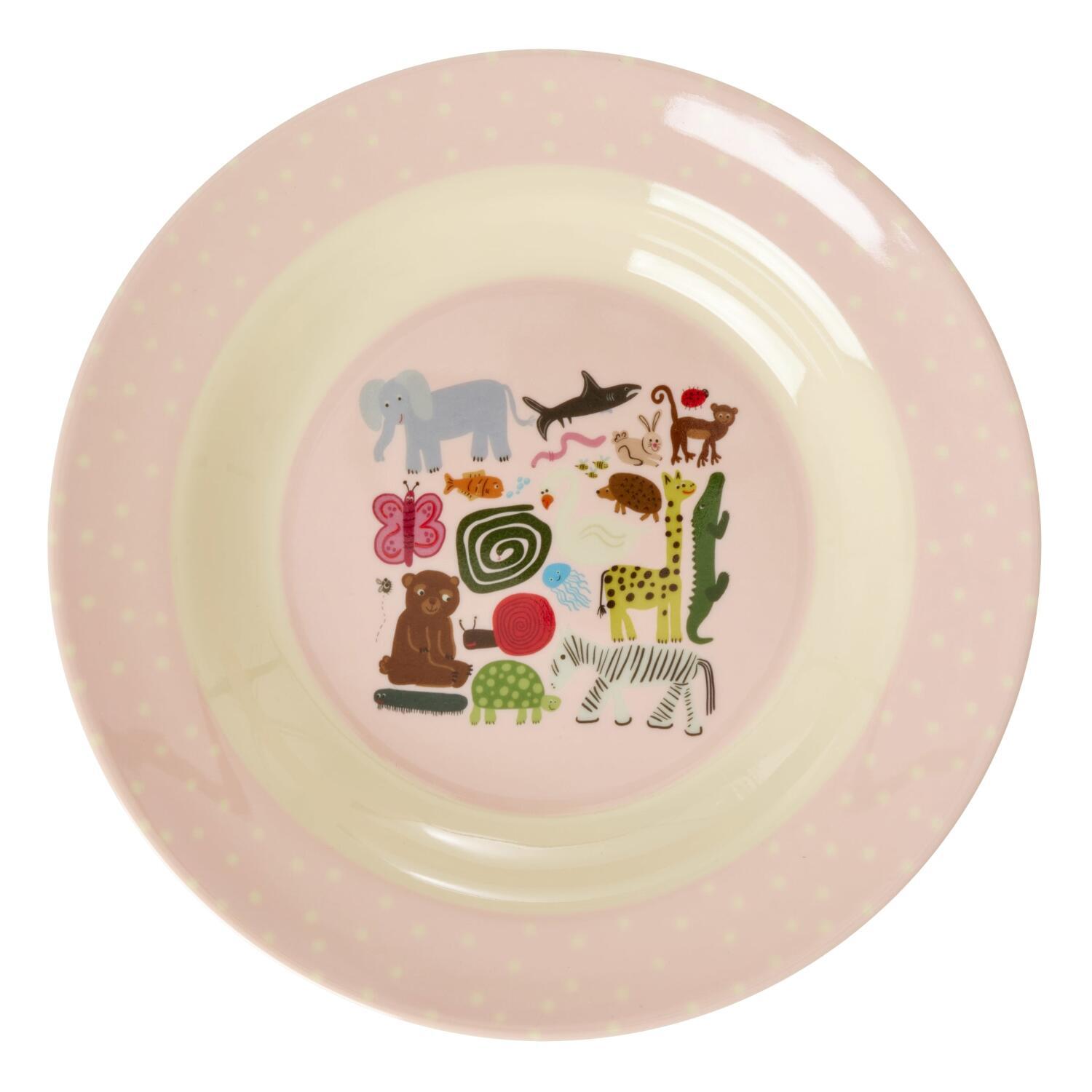 Melamin Kinderschale "Wildlife" - 250 ml (Pink)