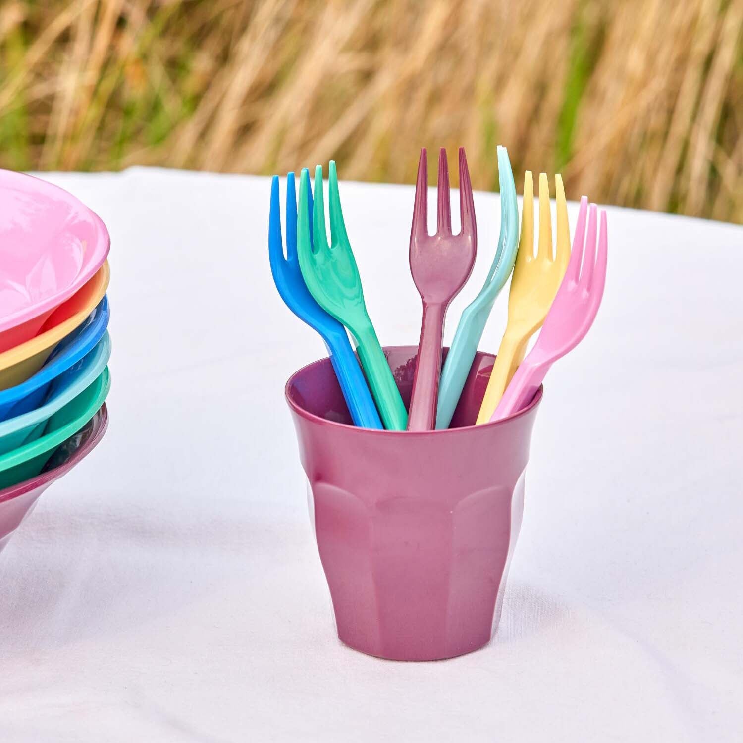 Melamin Kuchengabel "Show Your True Colors" im 6er-Set - 14 cm (Bunt) Rice
