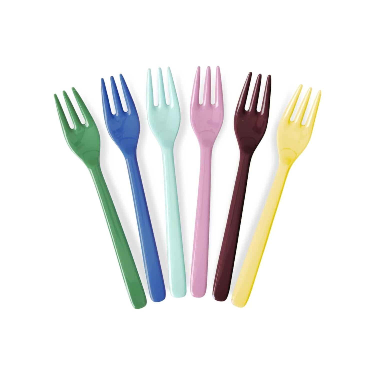 Melamin Kuchengabel "Show Your True Colors" im 6er-Set - 14 cm (Bunt)