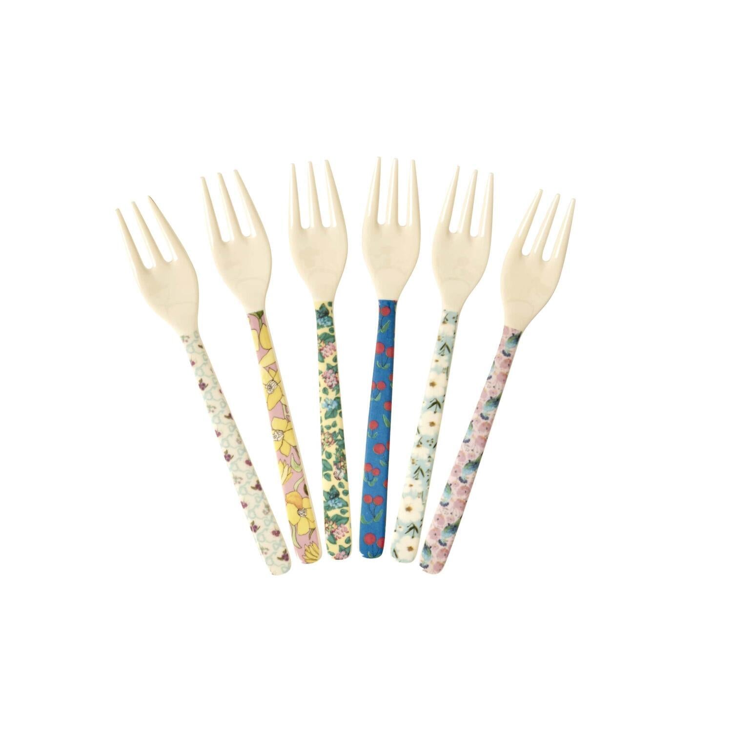 Melamin Kuchengabel "Show Your True Colors" im 6er-Set - 14,5 cm (Bunt)
