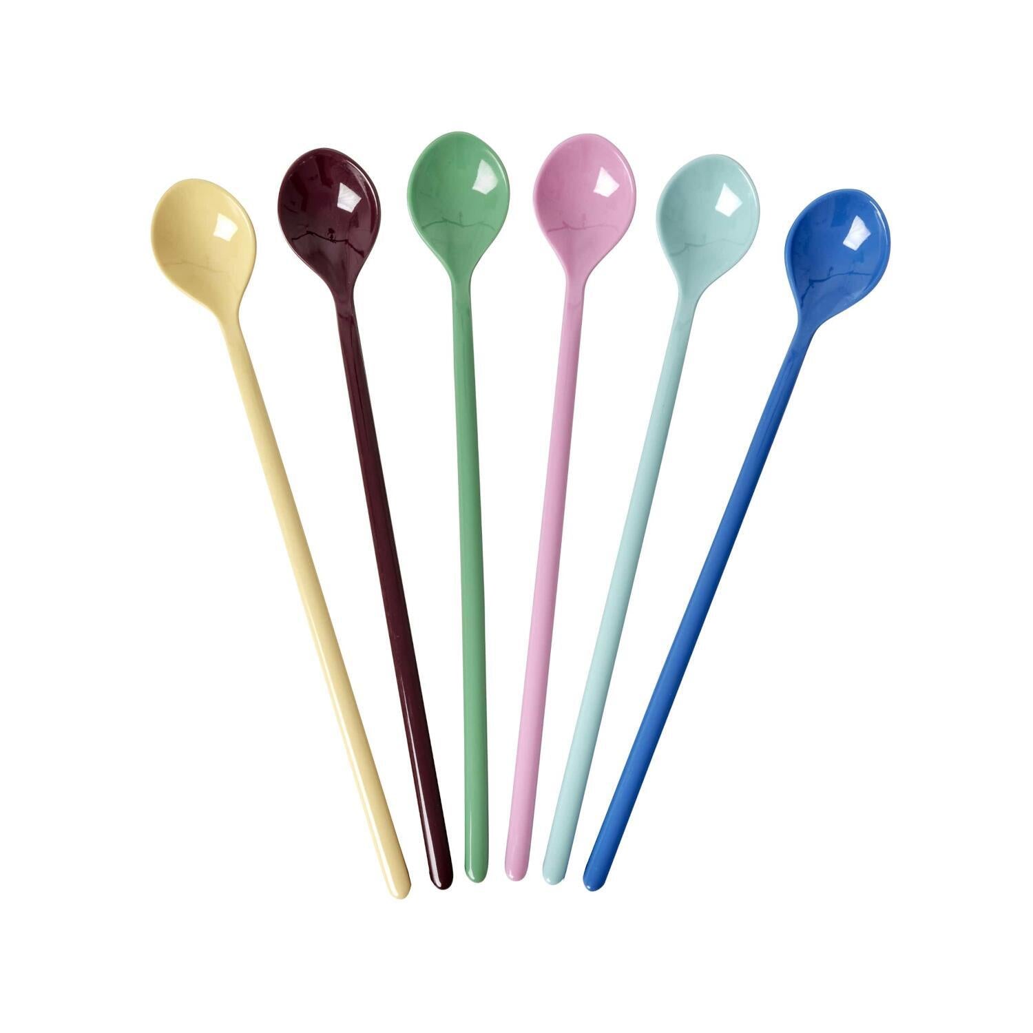 Melamin Latte-Löffel "Show Your True Colors" im 6er-Set - 19 cm (Bunt)