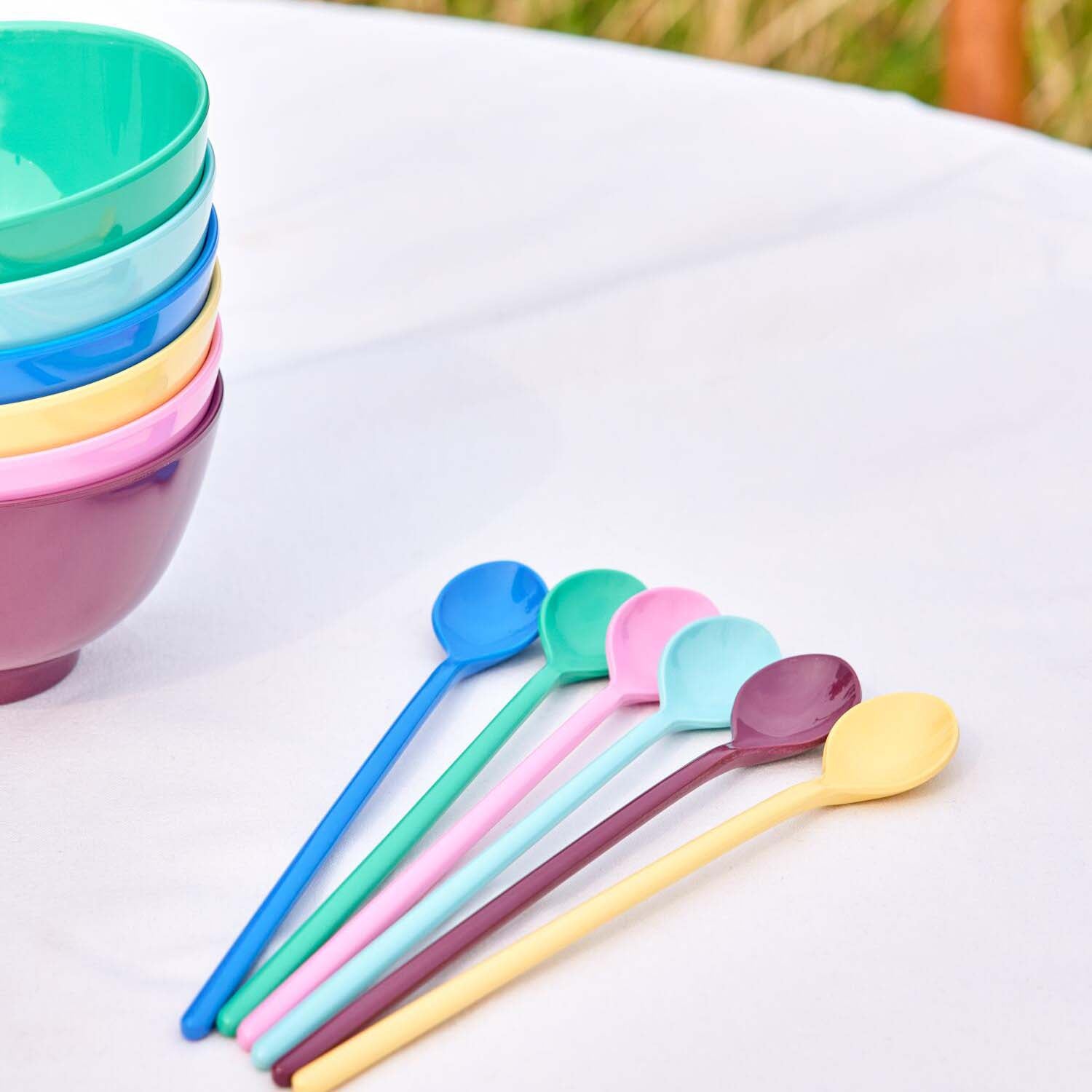 Melamin Latte-Löffel "Show Your True Colors" im 6er-Set - 19 cm (Bunt)