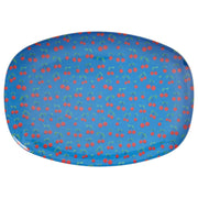 Melamin Platte rechteckig "Cherry Love" - 30x22 cm (Blau) Rice