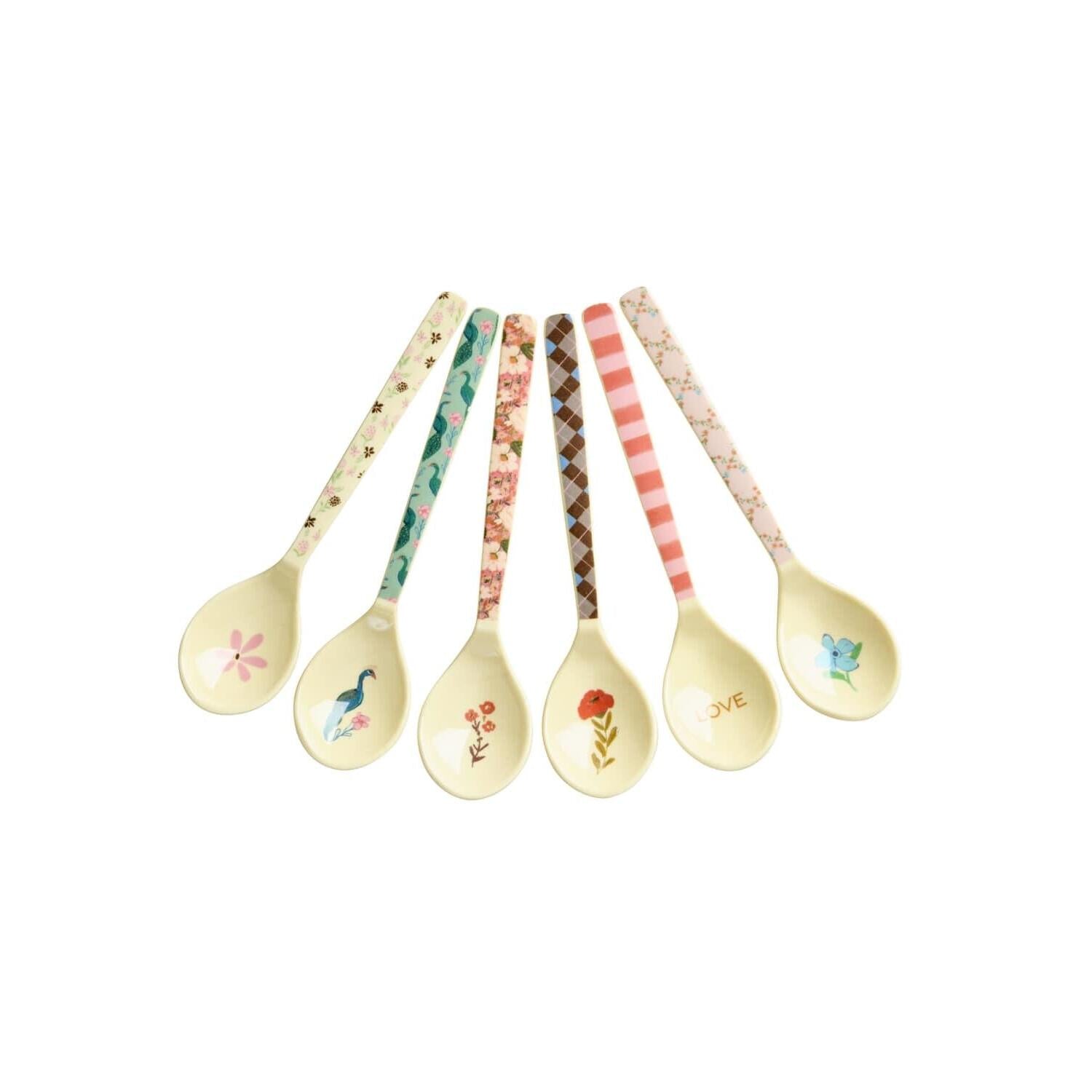 Melamin Teelöffel "All You Need is Love and…" im 6er-Set - 14,5x3,5 cm (Bunt)