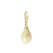 Melamin-Salatlöffel, cremefarben mit Blumenmotiv, 21x6,5 cm
