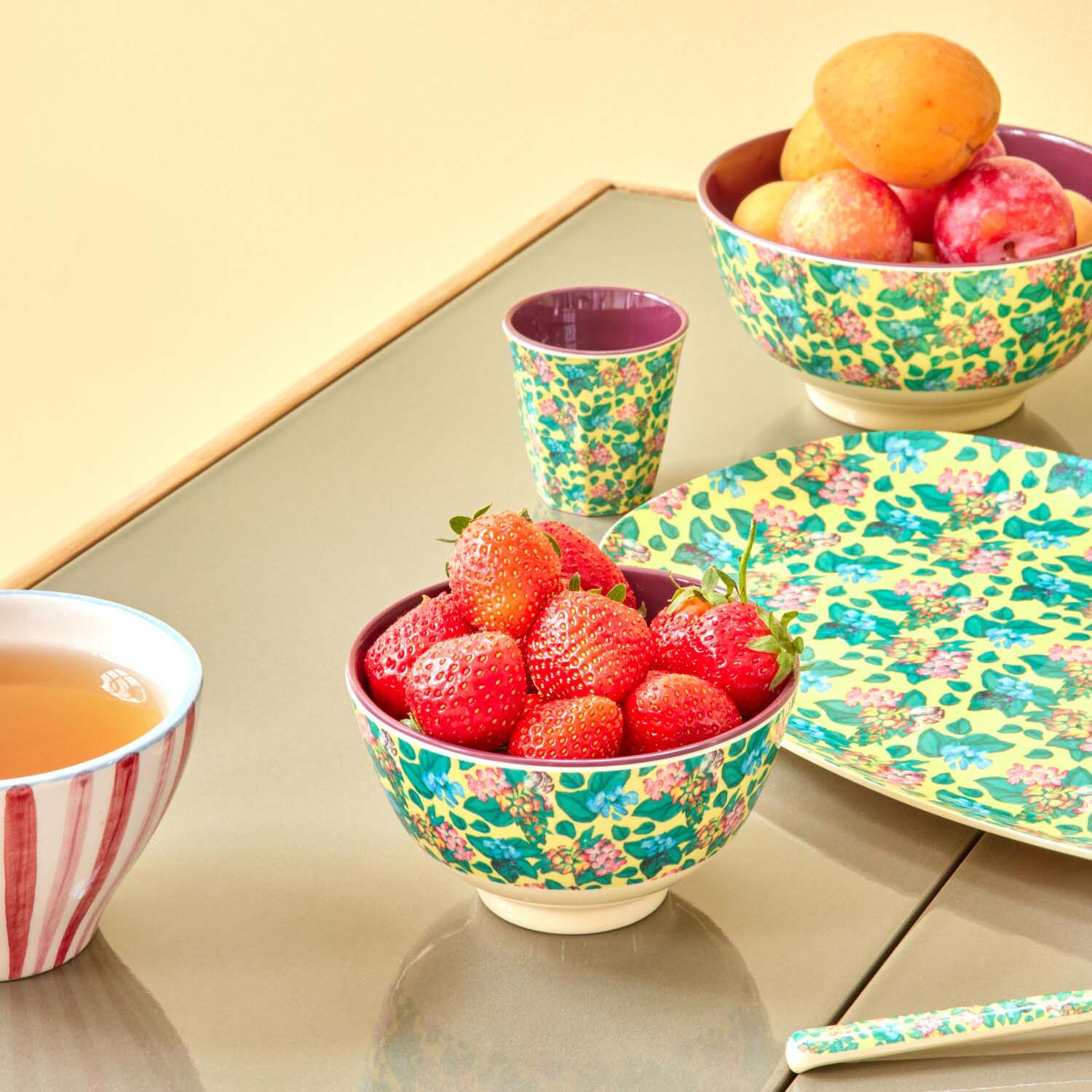 Melamin Platte rechteckig "Emma" - 30x22 cm (Bunt) Rice