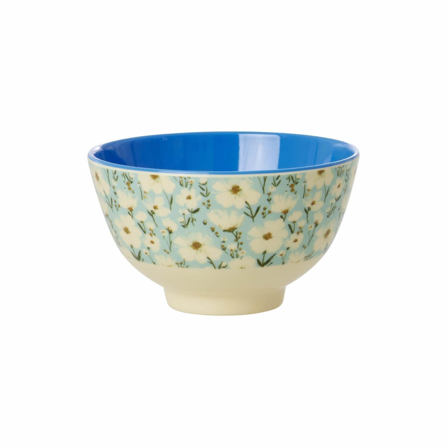 Melaminschale "Summer Bloom" - S (Creme/Blau) Rice