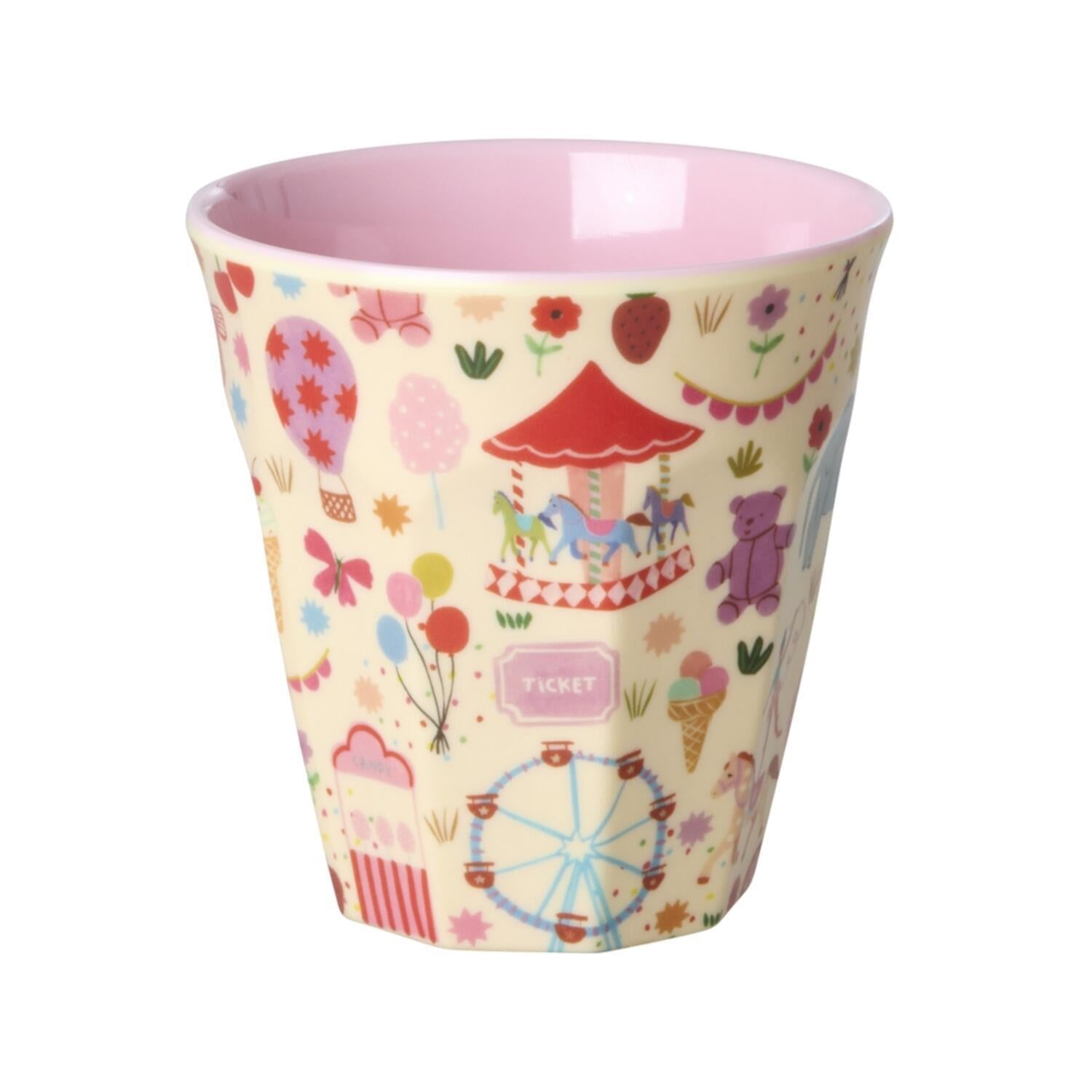 Melamin Kinderbecher "Fun Fair" - Medium (Pink)