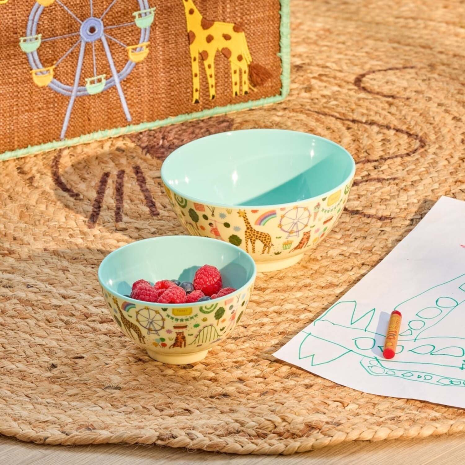 Melamin Kinderschüssel "Fun Fair" - M (Mint)