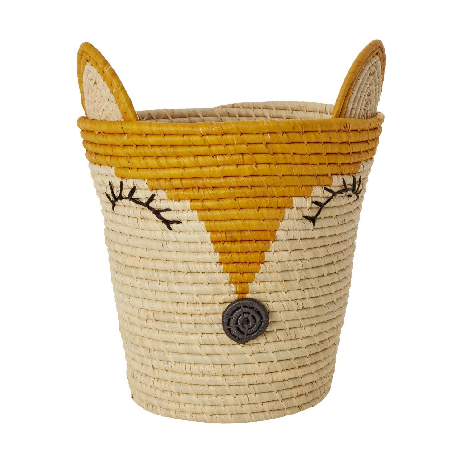 Runder Korb "Raffia - Fox" - 20 cm (Gelb) Rice