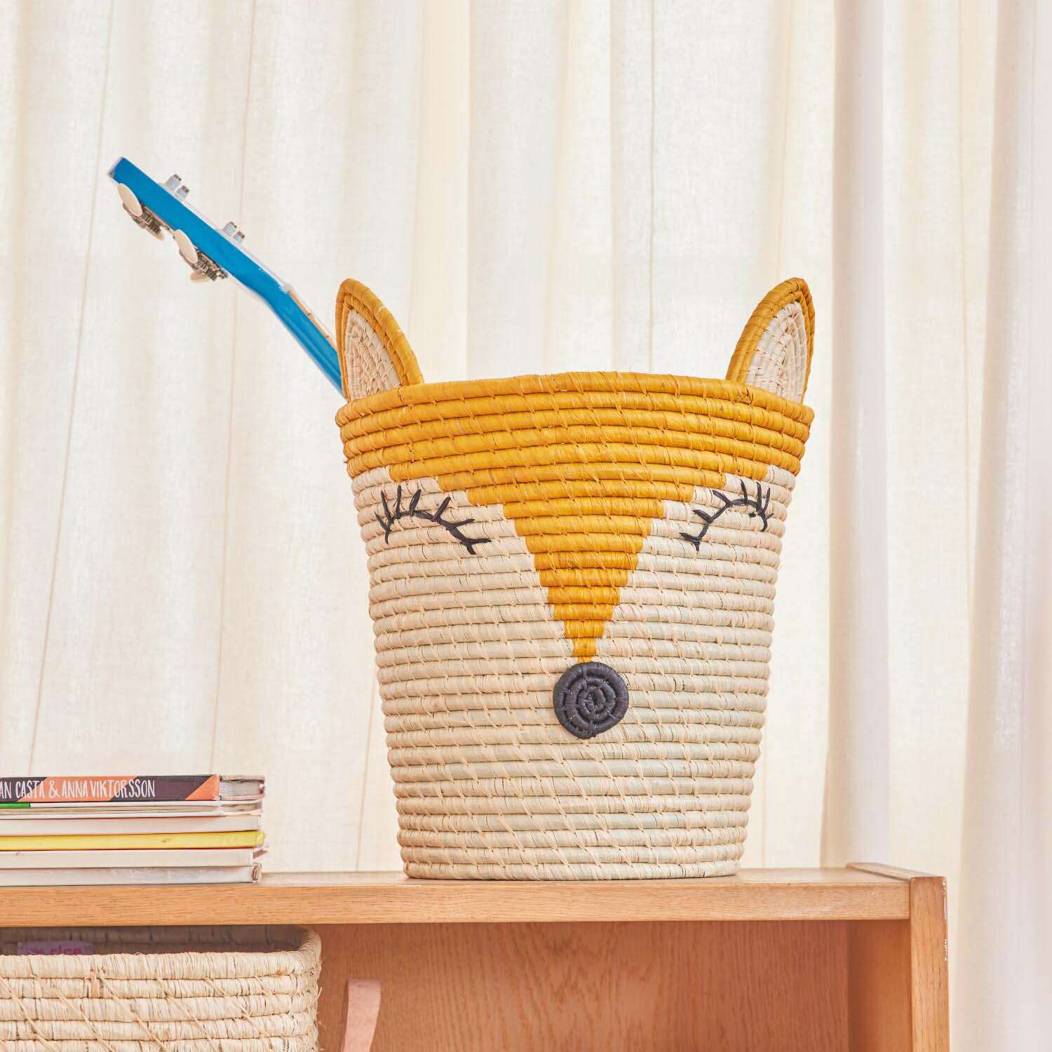 Runder Korb "Raffia - Fox" - 20 cm (Gelb) Rice