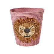 Runder Korb "Raffia - Lion" - 20 cm (Pink) Rice