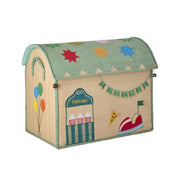 Spielzeugkiste "Raffia - Fun Fair" - M (Blau)