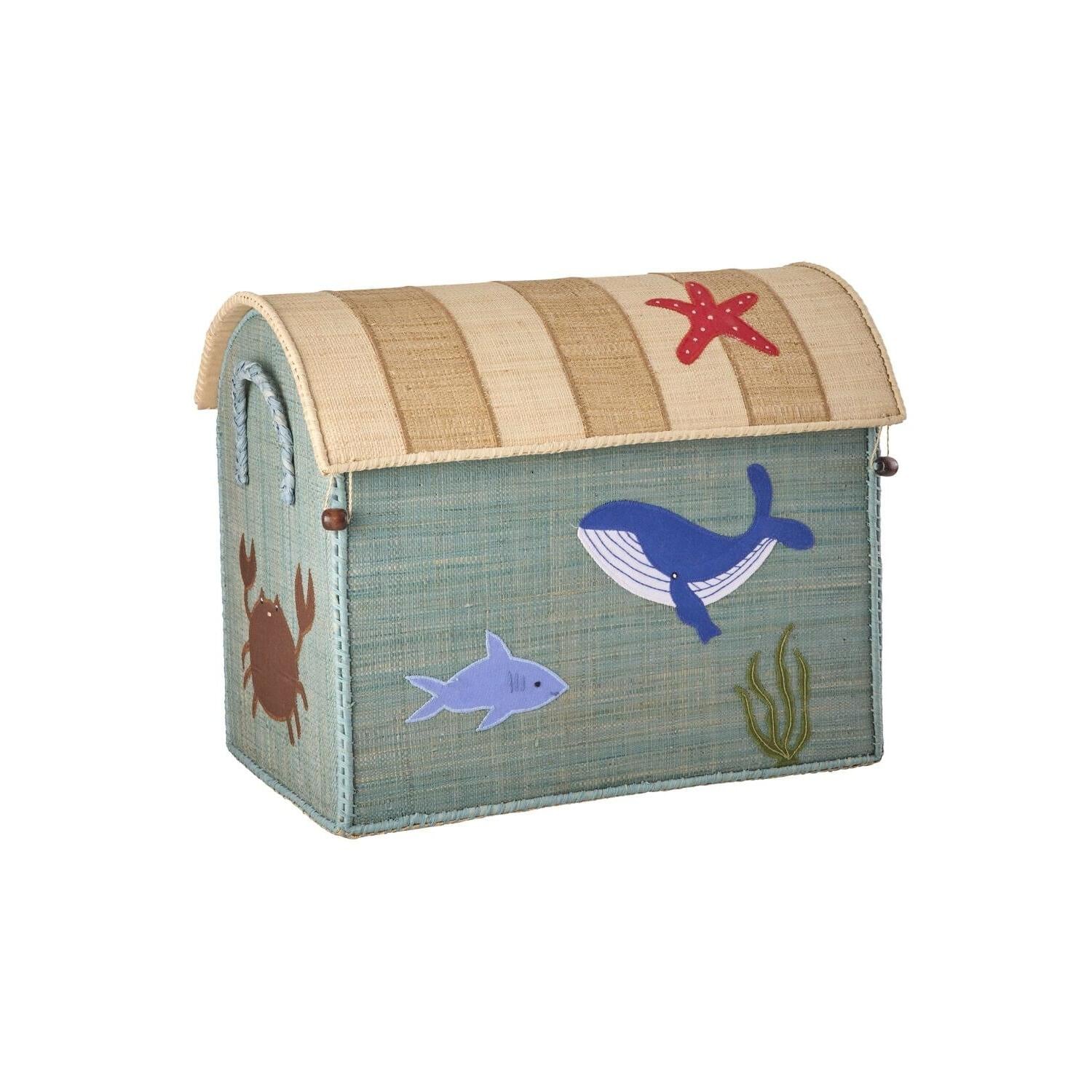 Spielzeugkiste "Raffia - Ocean Theme" - M (Bunt) Rice