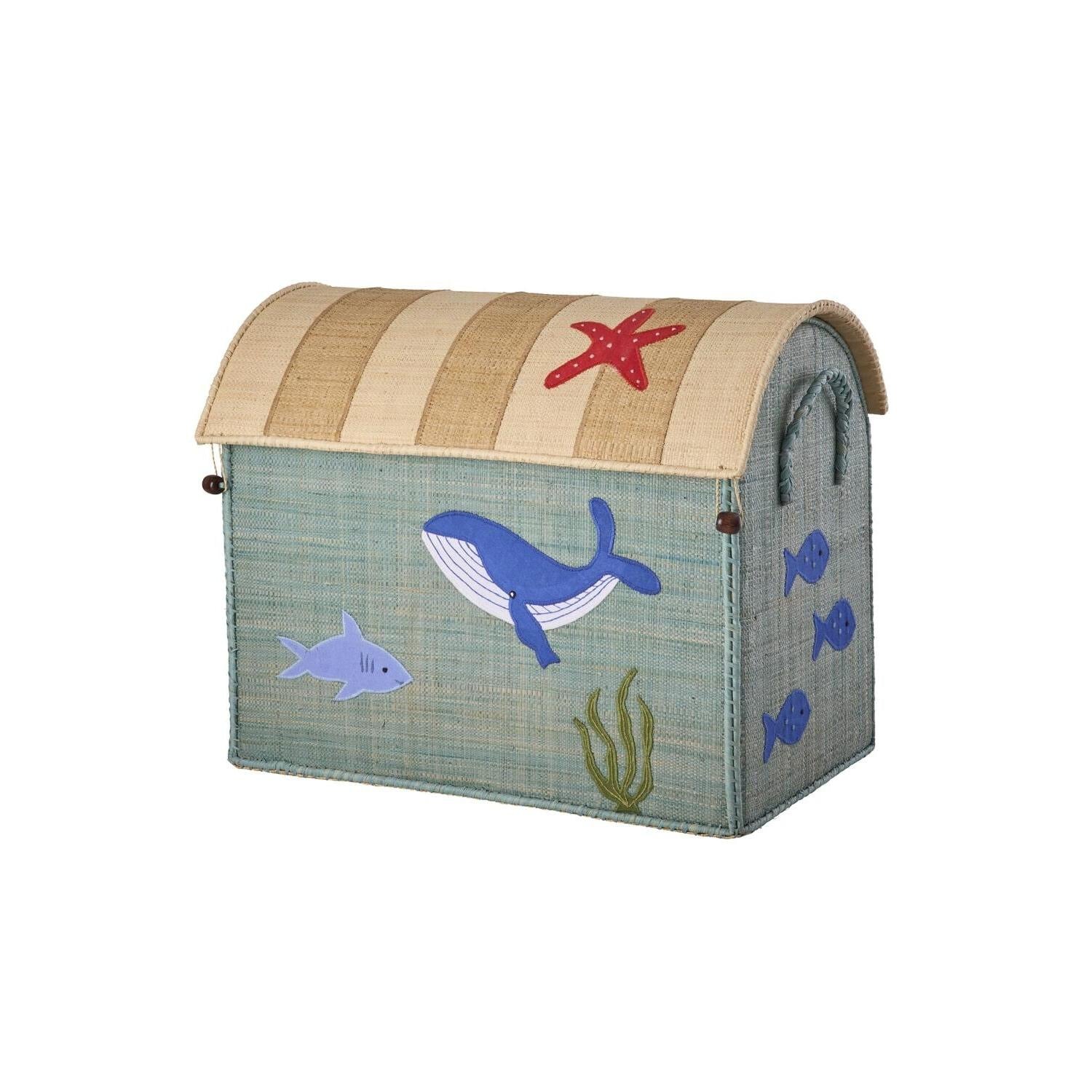 Spielzeugkiste "Raffia - Ocean Theme" - M (Bunt) Rice