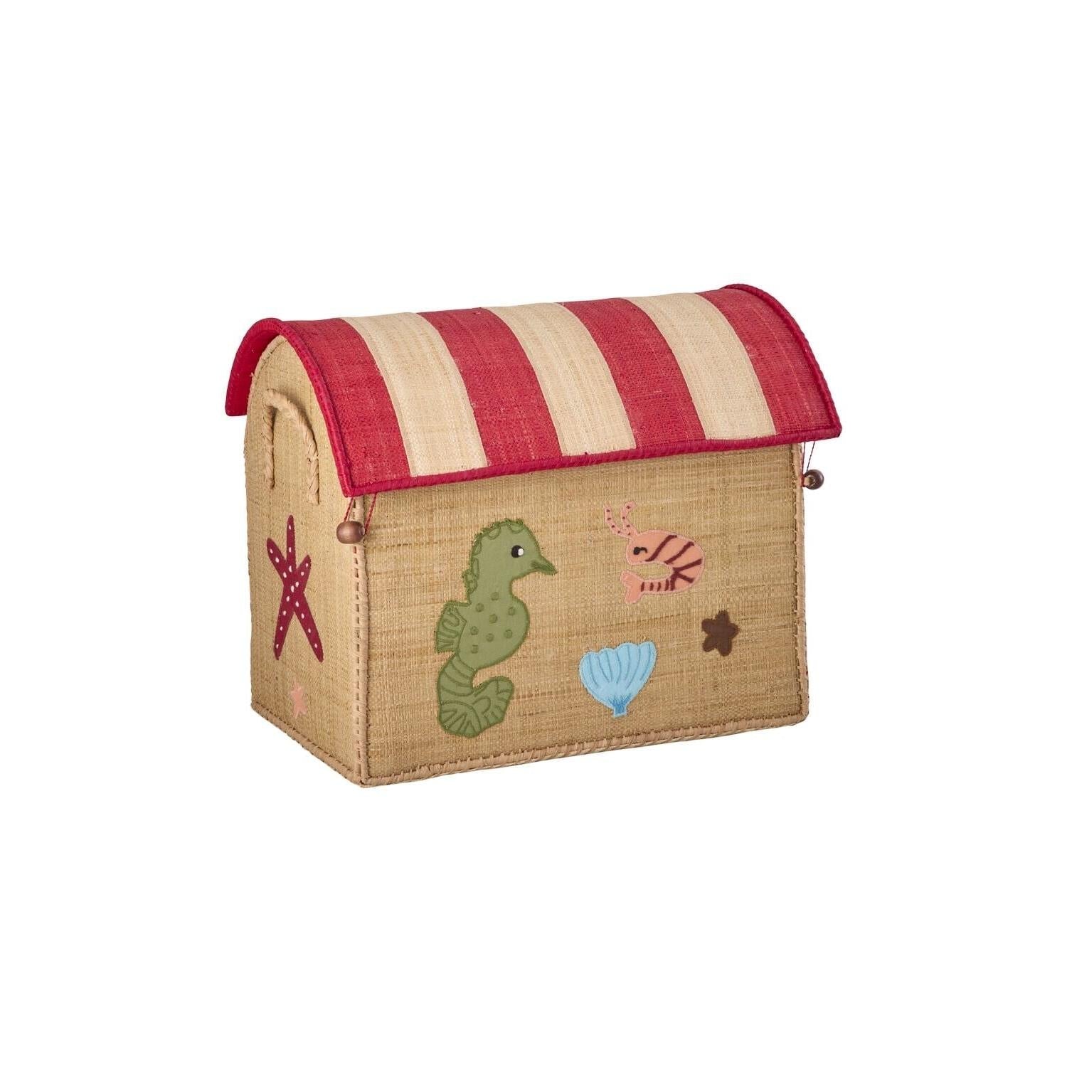 Spielzeugkiste "Raffia - Ocean Theme" - S (Bunt) Rice