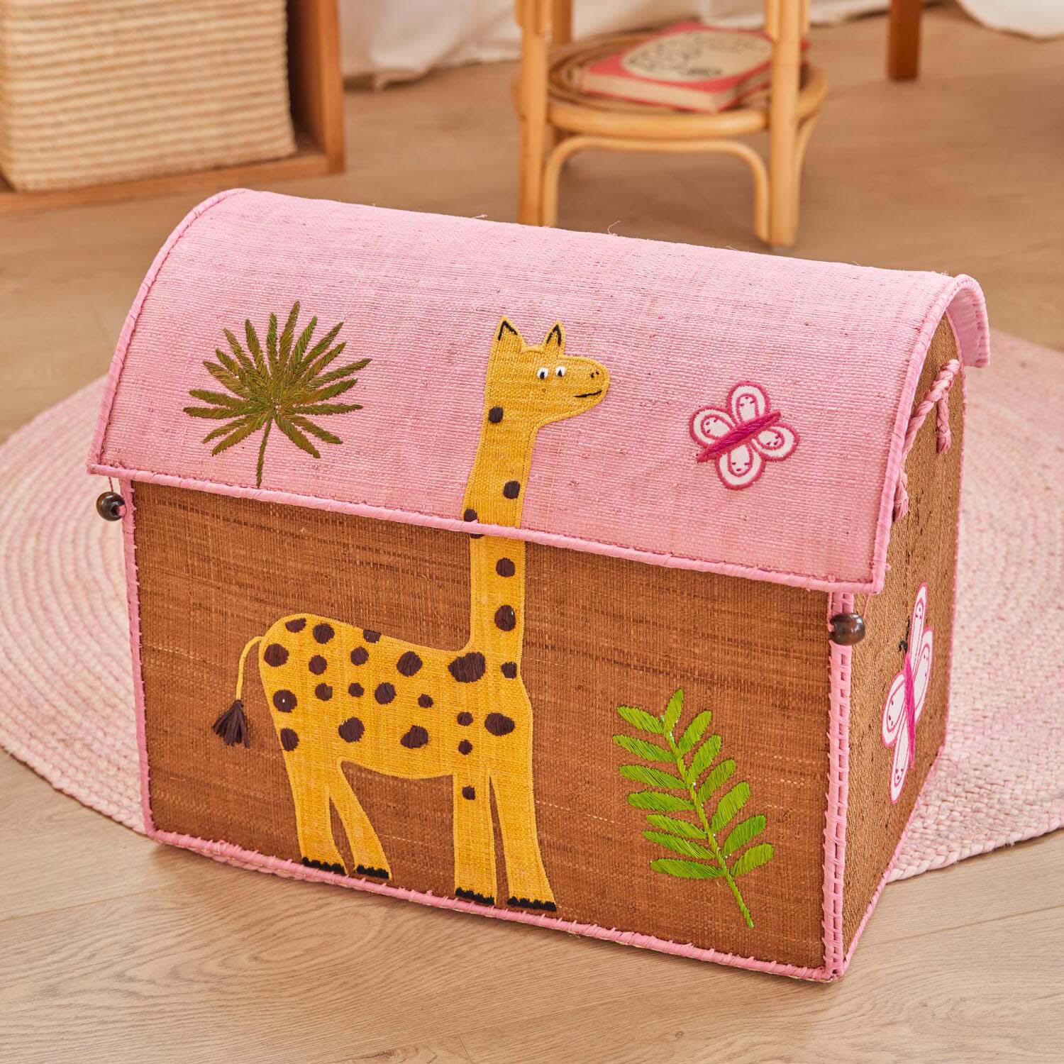 Spielzeugkiste "Raffia - Wildlife" - M (Natur)