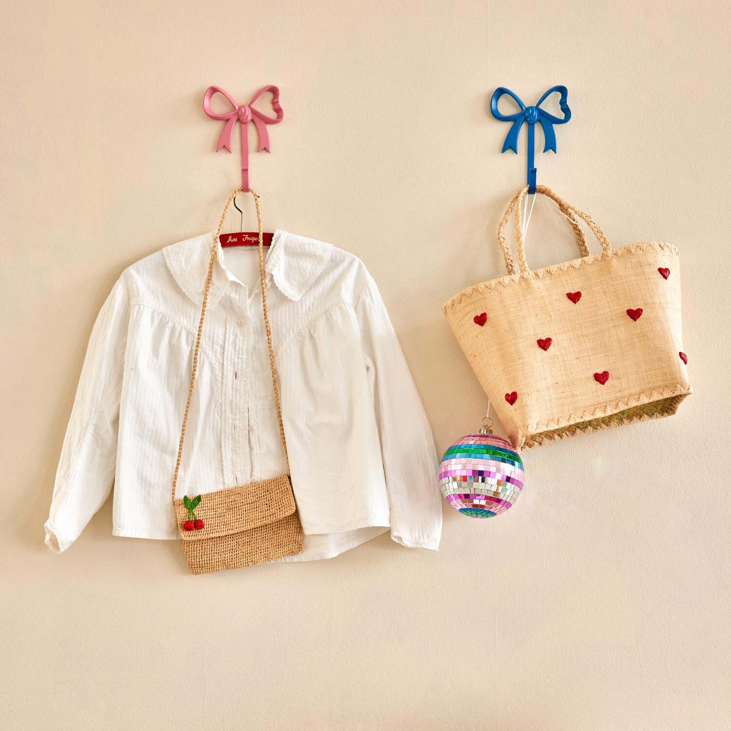 Tasche "Raffia - Darling Hearts" - S (Natur) Rice