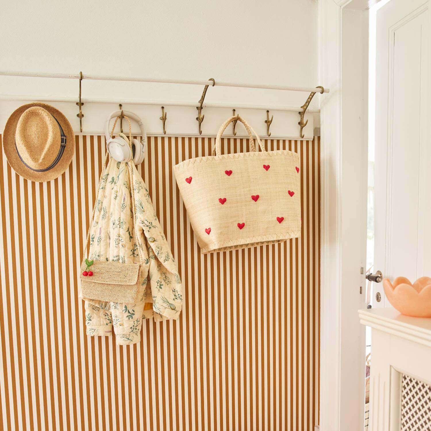 Tasche "Raffia - Darling Hearts" - S (Natur) Rice